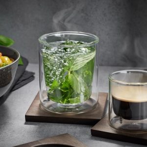2 szklanki termiczne z podstawkami 235 ml GEFU MIRA G-00204